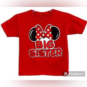 DISNEY Red Big Sister Girl’s T-Shirt size XS